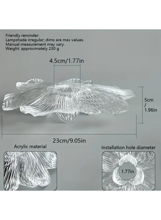 1pc Clear Acrylic Flower Lampshade For Pendant Table Floor Lighting E26 E27 Base - Image 3