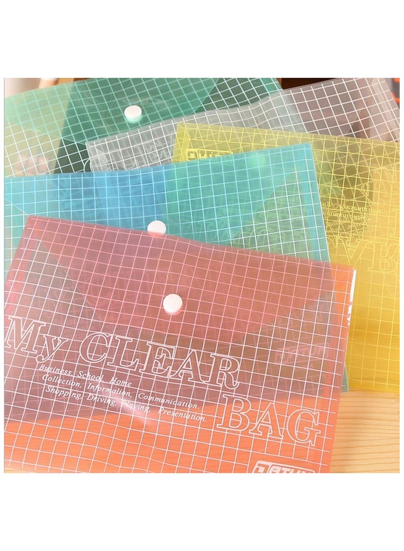 ECVV 6 Pack Plastic File Folders For Documents, Clear Plastic Folders Plastic Envelopes For Documents, Reusable Clear File Folders Plastic File Bag Poly Filling Envelopes, A4 Size - Image 3