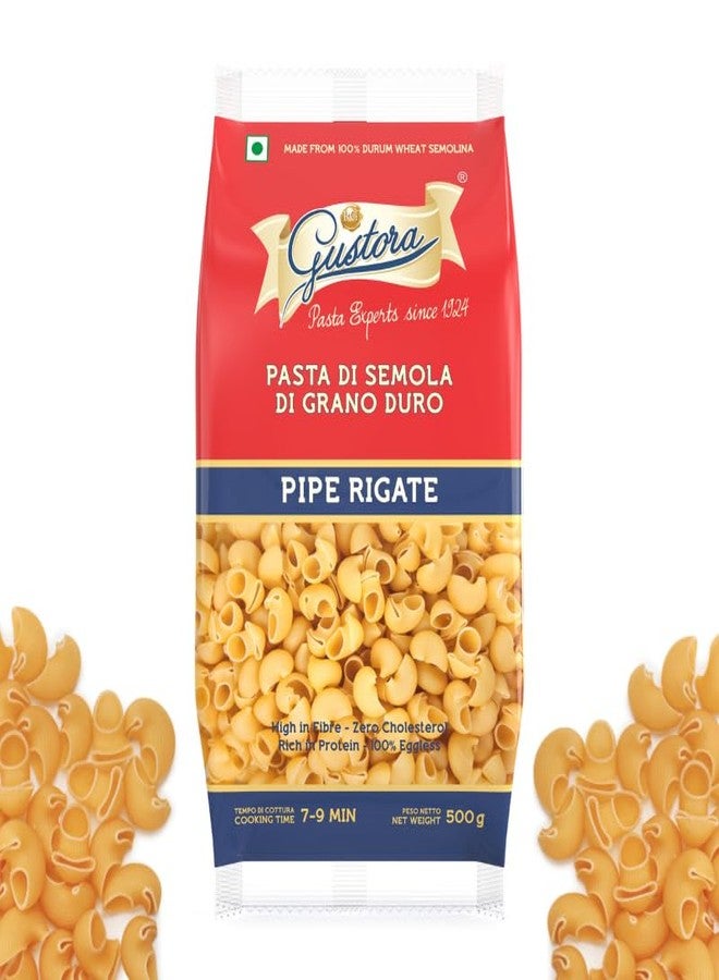 Gustora Healthy Pipe Rigate & Whole Wheat Spaghetti Pasta Combo I Durum Wheat Semolina I Rich In Protein & Fibre I Zero Cholesterol I Vegetarian I No Trans - Fat I Cooking Time 10 Min - (500 Gm X 2) - Image 2