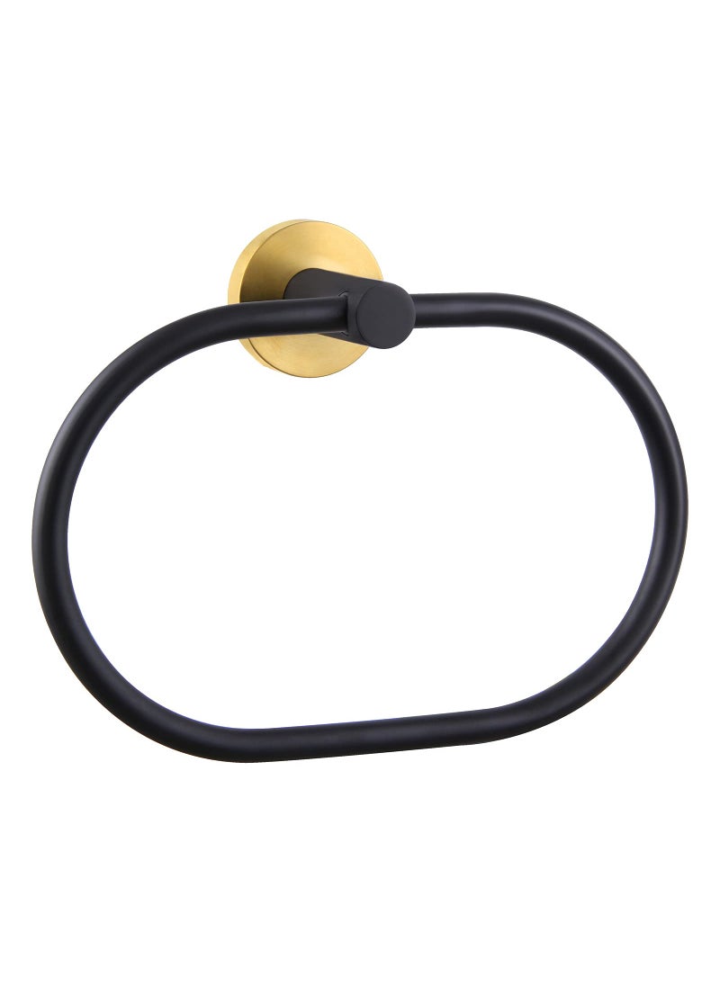 Angle Simple Angle Simple Towel Ring Swivel Stainless Steel Bathroom Hand Towel Holder Rack Hanger for Wall Black and Gold 