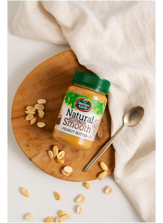 Mother Earth - Mother Earth Natural Unsalted Smooth Peanut Butter, No Added Sugar, 380 gms - Image 1