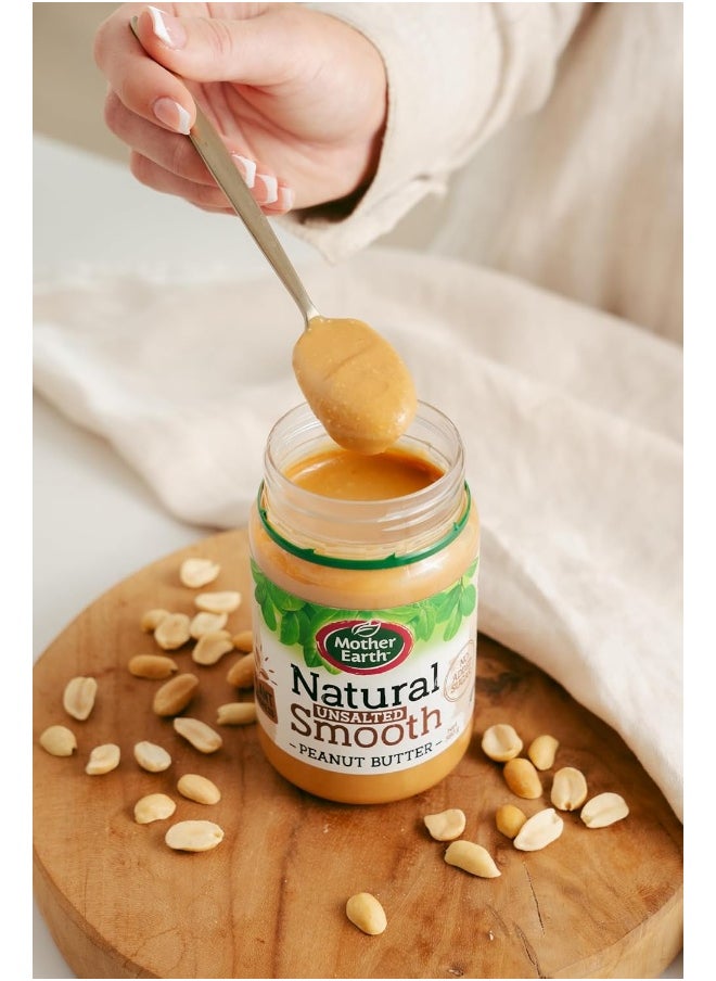 Mother Earth - Mother Earth Natural Unsalted Smooth Peanut Butter, No Added Sugar, 380 gms - Image 1
