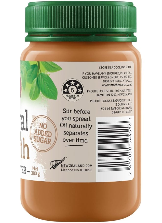 Mother Earth - Mother Earth Natural Unsalted Smooth Peanut Butter, No Added Sugar, 380 gms - Image 1