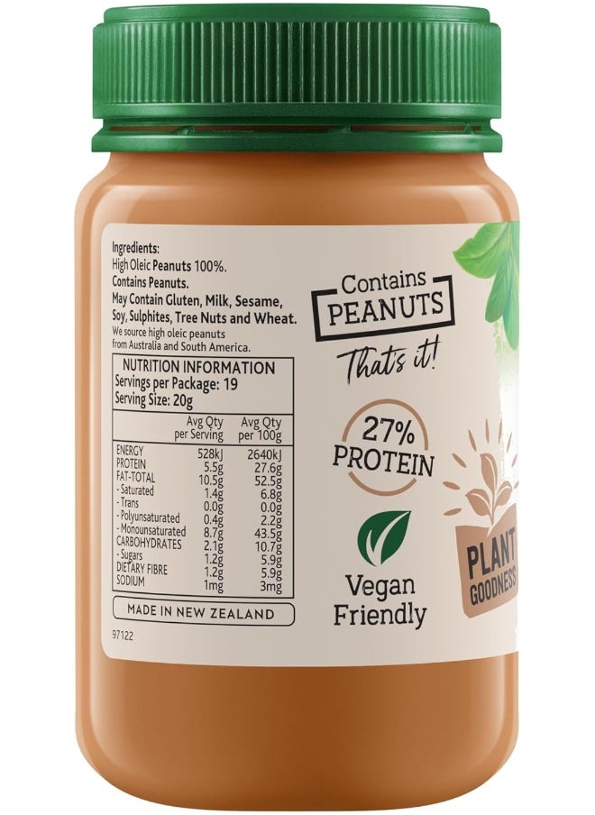 Mother Earth - Mother Earth Natural Unsalted Smooth Peanut Butter, No Added Sugar, 380 gms - Image 1