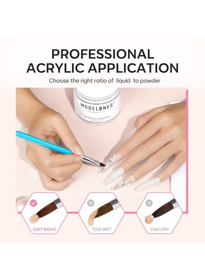 modelones modelones Acrylic Nail Kit - Clear/White/Pink Acrylic Powder and Liquid Set with Rhinestone Glue, Acrylic Nail Brush, Unified Combo Starter Kit for Acrylic Nail Extension Beginner  - Image 5