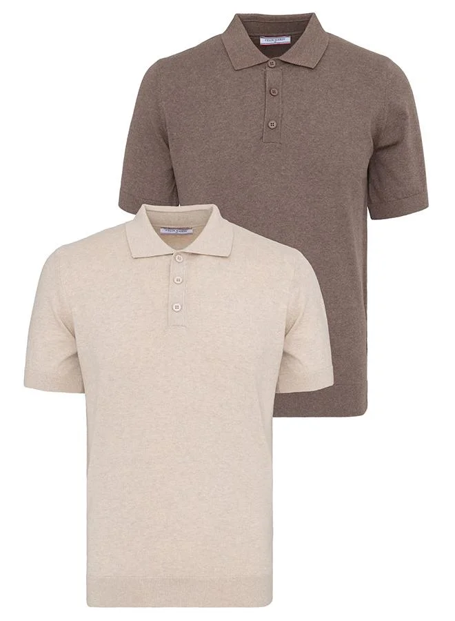 FELIX HARDY Men's 100% Cotton Polo Shirt Short Sleeve Pack of 2