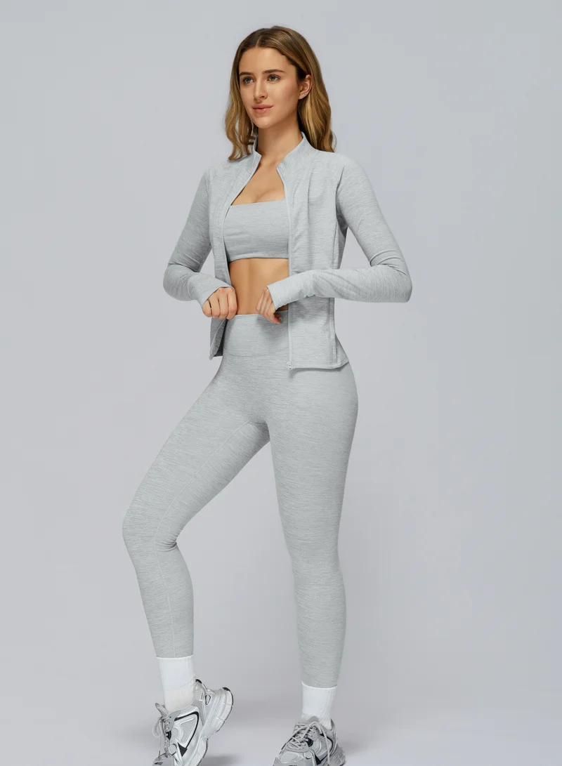Kawn.yoga Silver Grey High Waist Leggings for Women | Best Price UAE