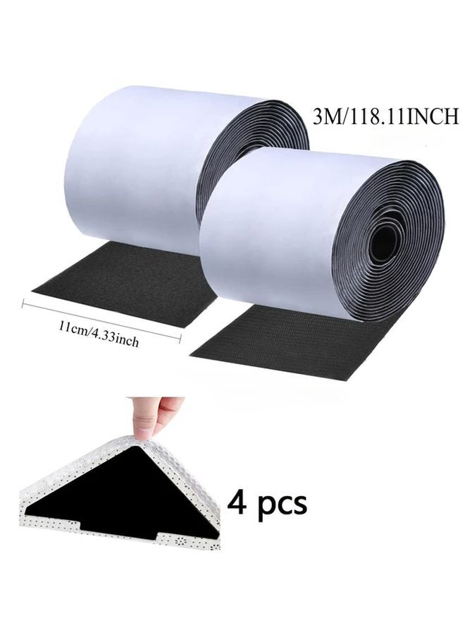 Variant Hook And Loop Tape Double Sided Self Adhesive Non Slip Mat With Carpet Clips - Image 3