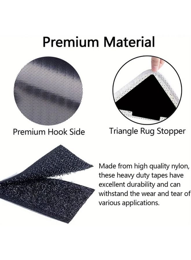 Variant Hook And Loop Tape Double Sided Self Adhesive Non Slip Mat With Carpet Clips - Image 4