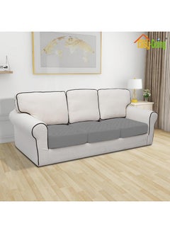 Easy-Going Easy-Going Waterproof Couch Cushion Covers, Non-Slip Leakproof Sofa Seat Cushion Slipcovers, Quilted and Stretch Furniture Protector for Dogs, Pets (3-Piece Sofa Cushion, Grey)  - Image 2