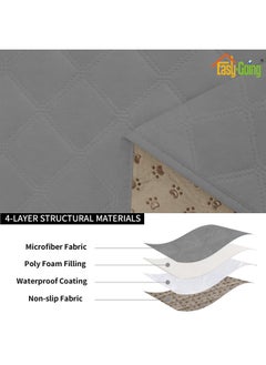Easy-Going Easy-Going Waterproof Couch Cushion Covers, Non-Slip Leakproof Sofa Seat Cushion Slipcovers, Quilted and Stretch Furniture Protector for Dogs, Pets (3-Piece Sofa Cushion, Grey)  - Image 4