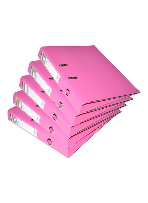 FIS PACK OF 10 PP LEVER ARCH FILE, 4CM, F/S SIZE, PINK, PP ORIGIN GERMANY - FSBF4PPIFN10