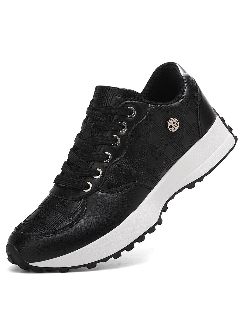 Sky View Women's Platform Fashion Sneakers Retro Classic Trainers Casual Lace-up Stylish Running Walking Shoes  - Image 1