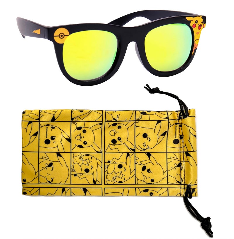 Sun-Staches PokÃ©mon Pikachu Black Frame Sunglasses - Stylish, Comfortable & Durable UV-Protection PokÃ©mon Black Sunglasses with Soft Carrying Case - Officially Licensed - PokÃ©mon Stocking Stuffers - Image 1