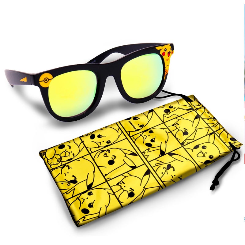 Sun-Staches PokÃ©mon Pikachu Black Frame Sunglasses - Stylish, Comfortable & Durable UV-Protection PokÃ©mon Black Sunglasses with Soft Carrying Case - Officially Licensed - PokÃ©mon Stocking Stuffers - Image 3