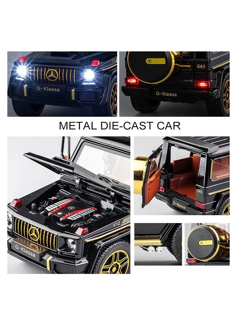 داي كاست مقياس 1:24 لسيارة مرسيدس بنز V12 G63 AMG موديل Diecast من سبائك الزنك التراجع  - Image 2
