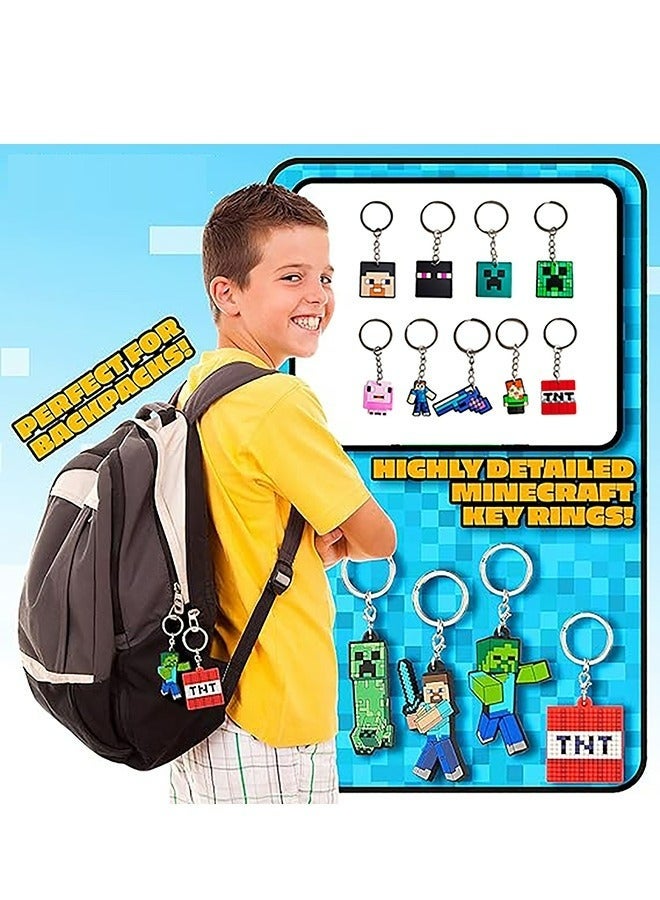 MINECRAFT 9 PCS Kids Keyrings Minecraft Cute Cartoon characters Keychain Party Favors and Birthday Party Supplies for Boys and Girls - Image 5