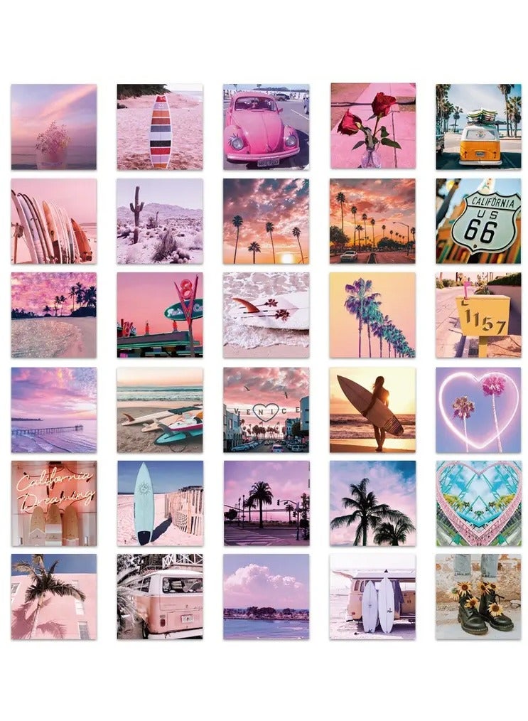 Goolsky 62pcs California Travel Aesthetics Pink Funny Cartoon Decals Graffiti Vinyl Waterproof Stickers Pack For Adults Teen Decorated Suitcase Water Bottle DIY Phone Laptop Computer Skateboard Luggage Helmet Self Adhesive  - Image 2