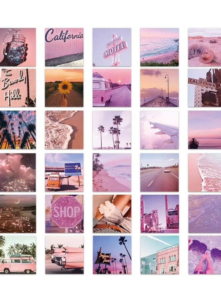 Goolsky 62pcs California Travel Aesthetics Pink Funny Cartoon Decals Graffiti Vinyl Waterproof Stickers Pack For Adults Teen Decorated Suitcase Water Bottle DIY Phone Laptop Computer Skateboard Luggage Helmet Self Adhesive  - Image 3