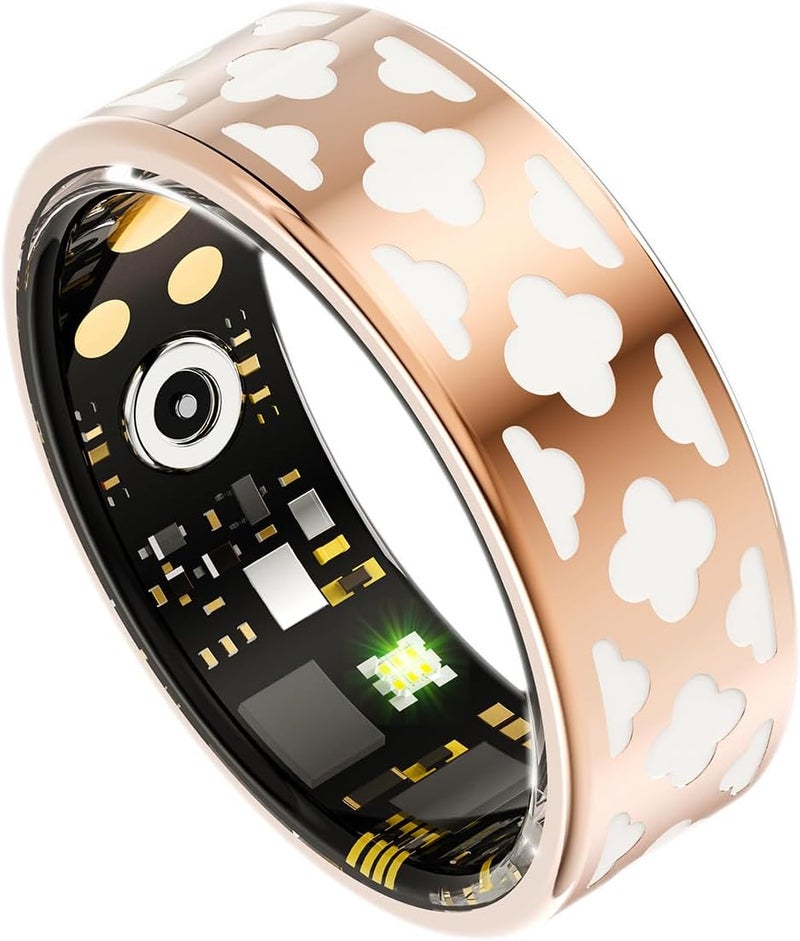 Smart Ring Health Tracker,Diamond Pattern Ring,Blood Oxygen,Health Rings for Women & Men, Long Lasting Batteries Sleep Ring, IP68 Waterproof Fitness Sleep Tracker (12) - Image 1