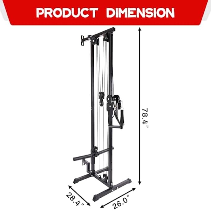 rayihni محطة كابل مثبتة على الحائط من فيتفيدز مع نظام بكرة مزدوجة قابلة للتعديل لمحطة لياقة بدنية سحب لأسفل - Image 2