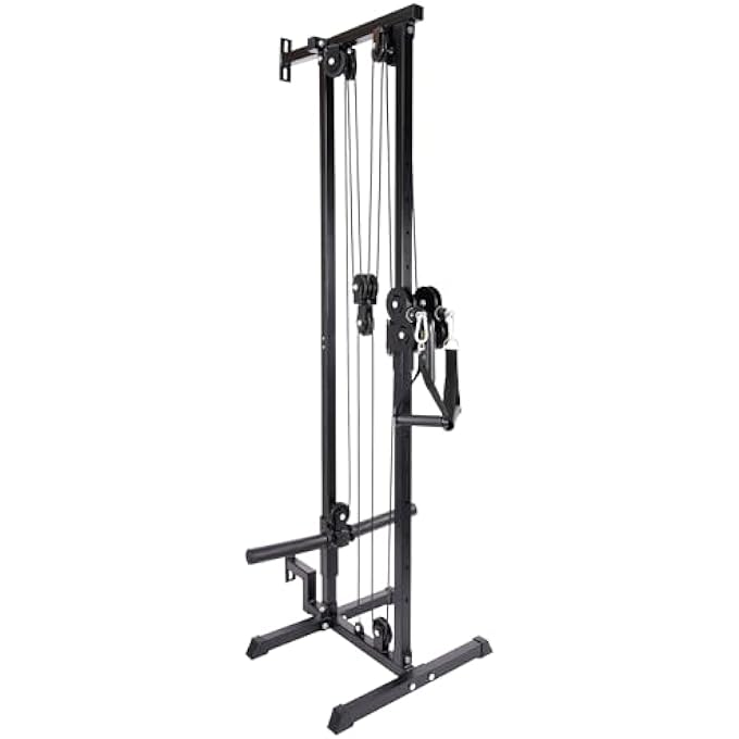 rayihni محطة كابل مثبتة على الحائط من فيتفيدز مع نظام بكرة مزدوجة قابلة للتعديل لمحطة لياقة بدنية سحب لأسفل - Image 1