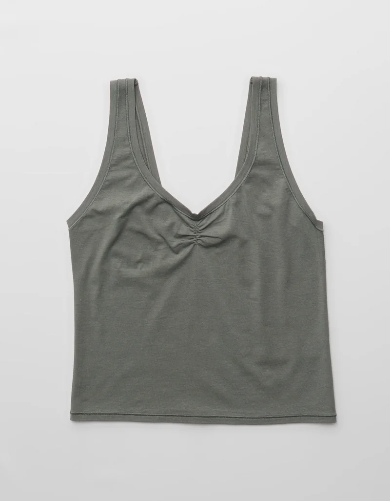 Aerie  SMOOTHEZ Cotton Blend Ruched Tank Top for Women | Best Price UAE