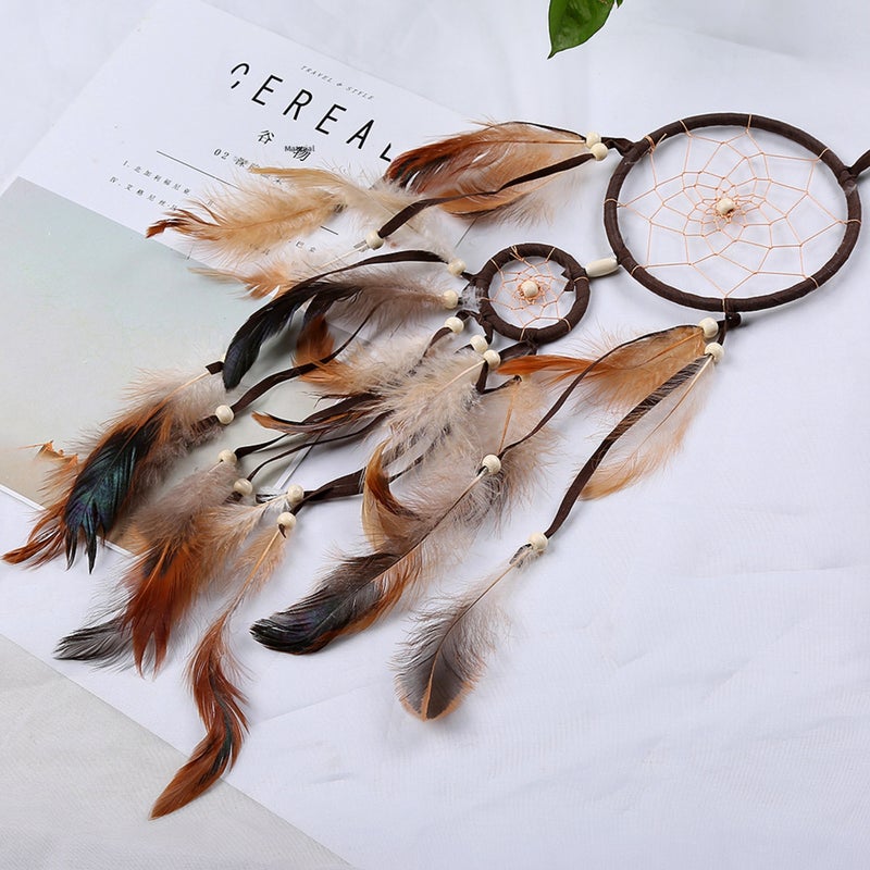Foreign trade hot Indian style dream catcher home decoration dreamcatcher creative birthday gift(Brown） - Image 3