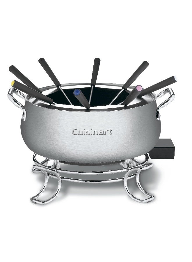 Cuisinart وعاء فوندو كويزينارت سعة 3 كوارت للشوكولاتة والجبن والمرق والزيت من الفولاذ المقاوم للصدأ CFO3SSP1