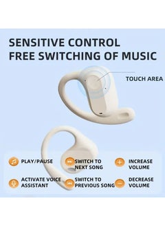 Golau Ear Clip Sports Headphones,Open To Both Ears Without Sound Leakage,10 Hours Long Battery Life,Sensitive Control Touch Wireless Headphones  - Image 5