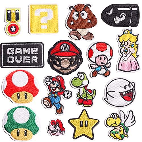 Nuguri Decorative Patches,16pcs Iron On Patches for Clothing, Embroidered Sew On Super Cute Cartoon Anime Patches for Kids Jackets, Shirts, Backpacks - Image 2