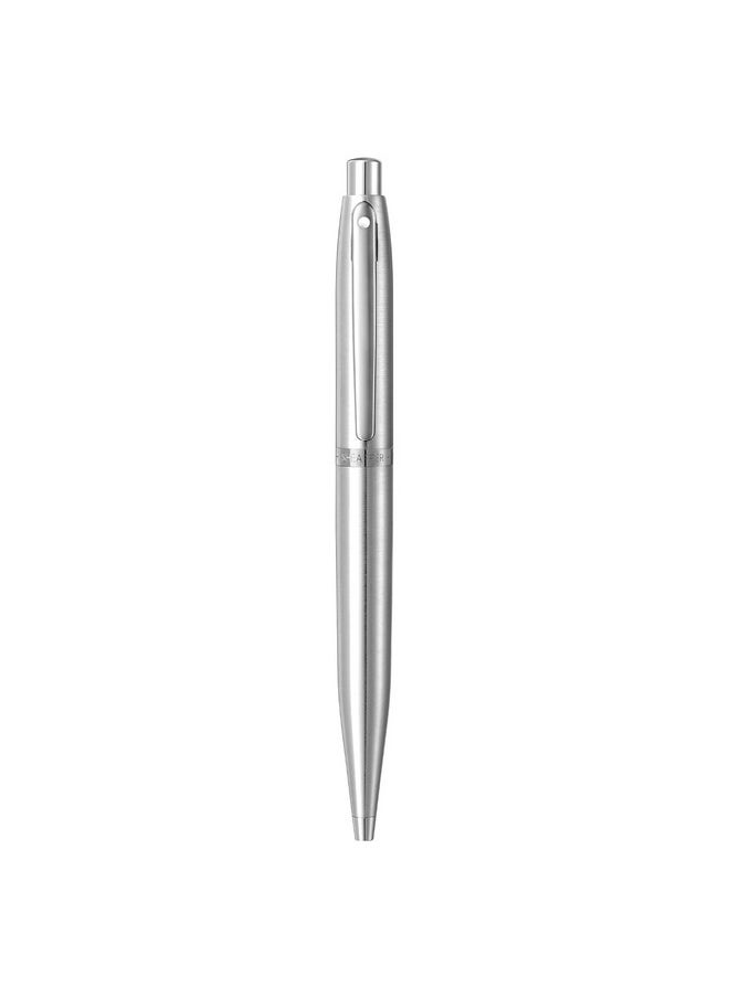 شيفر قلم حبر جاف Sheaffer VFM 9426 مطلي بالكروم مع حواف من الكروم | قلم حبر جاف فضي فاخر  - Image 3
