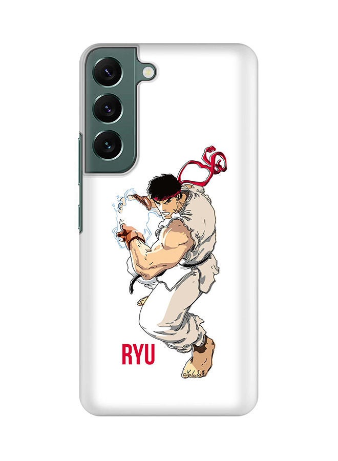 Stylizedd Case for Samsung Galaxy S22+ 5G Slim Snap Classic Series Shield Matte Finish Print - Street Fighter - Ryu (White) - Image 1
