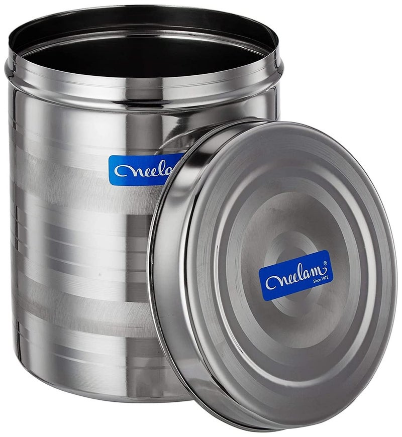 Neelam neelam Stainless Steel 13 (22G) Diamond Deep Dabba, 2600 ml, Silver – Elegant Storage Container with Diamond Pattern, Ideal for Storing Food, Perfect for Daily Use, Special Occasions, Easy to Clean.  - Image 1