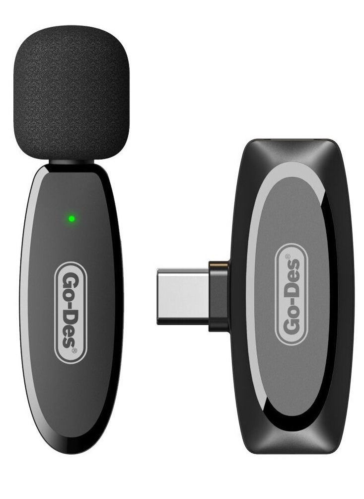GO-DES - Auto-Syncs Clip-on 2.4G Wireless Lavalier Microphone For Type-C And Android Devices 20M Accessibility - Image 1