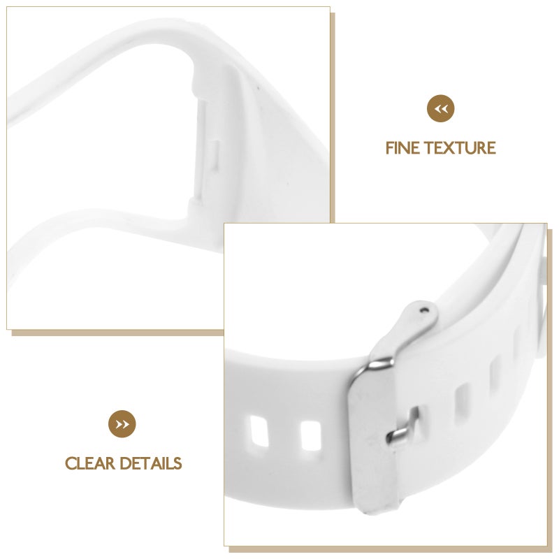 Simple PET Watch Band Solid Color Bracelet Replacement Wristband Smartwatch Strap Compatible for Samsung Gear S R750 (White) - Image 3