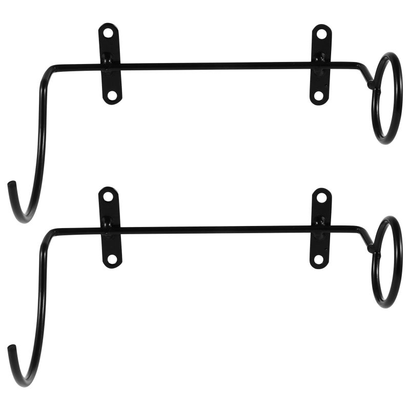 Wall Mounted Wrought Iron Wine Rack 2 Pack Black Hanging Bottle Display Holder For Kitchen Bar - Image 2
