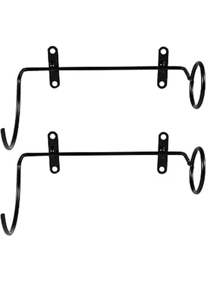 Wall Mounted Wrought Iron Wine Rack 2 Pack Black Hanging Bottle Display Holder For Kitchen Bar - Image 1
