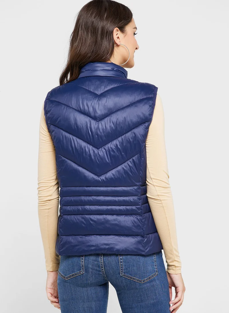 VERO MODA Zip Through Puffer Vest Jacket