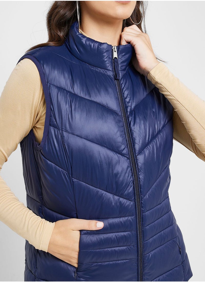 VERO MODA - Zip Through Puffer Vest Jacket - Image 1