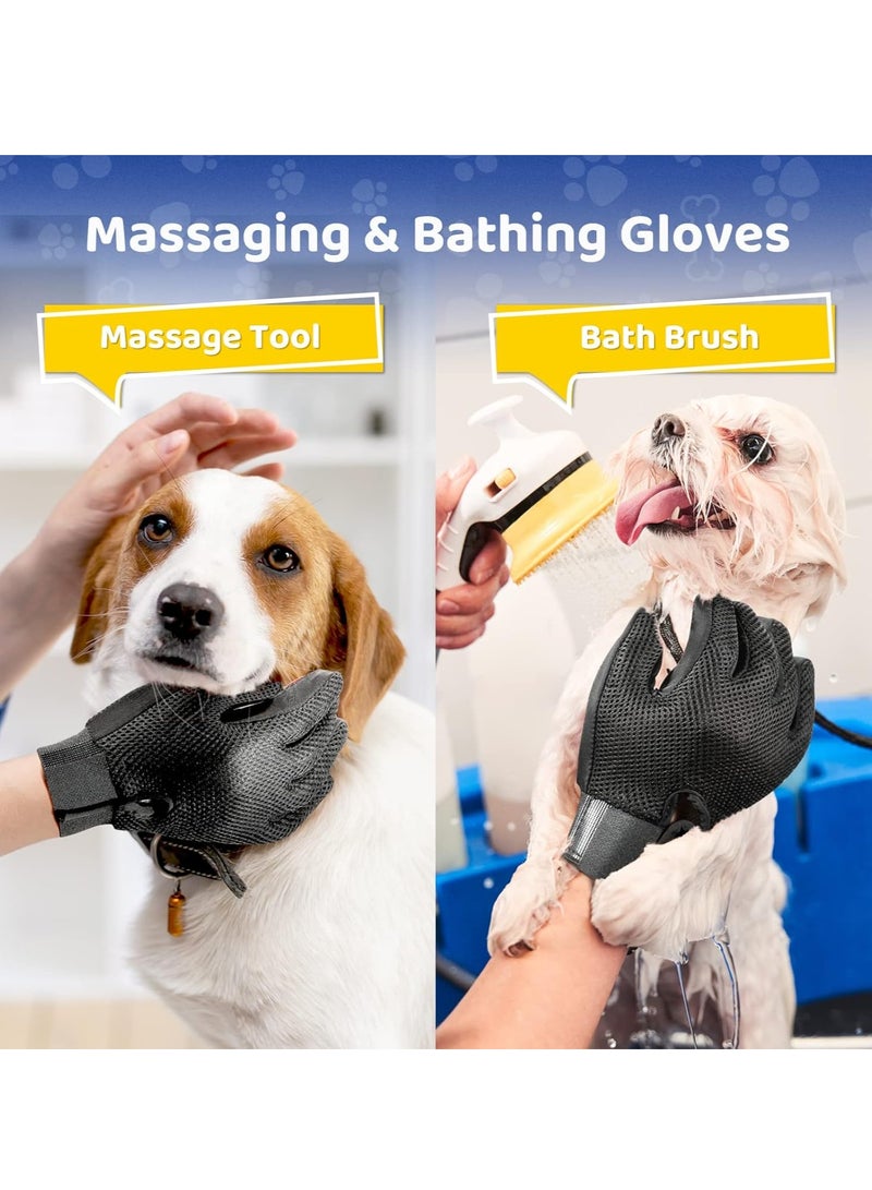 Bukela Pet Grooming Gloves, Upgrade Version with Enhanced 181 Silicone Grooming Tips, Hair Remover Mittens for Dogs & Cats, Bath Brush, 2 Pair  - Image 3