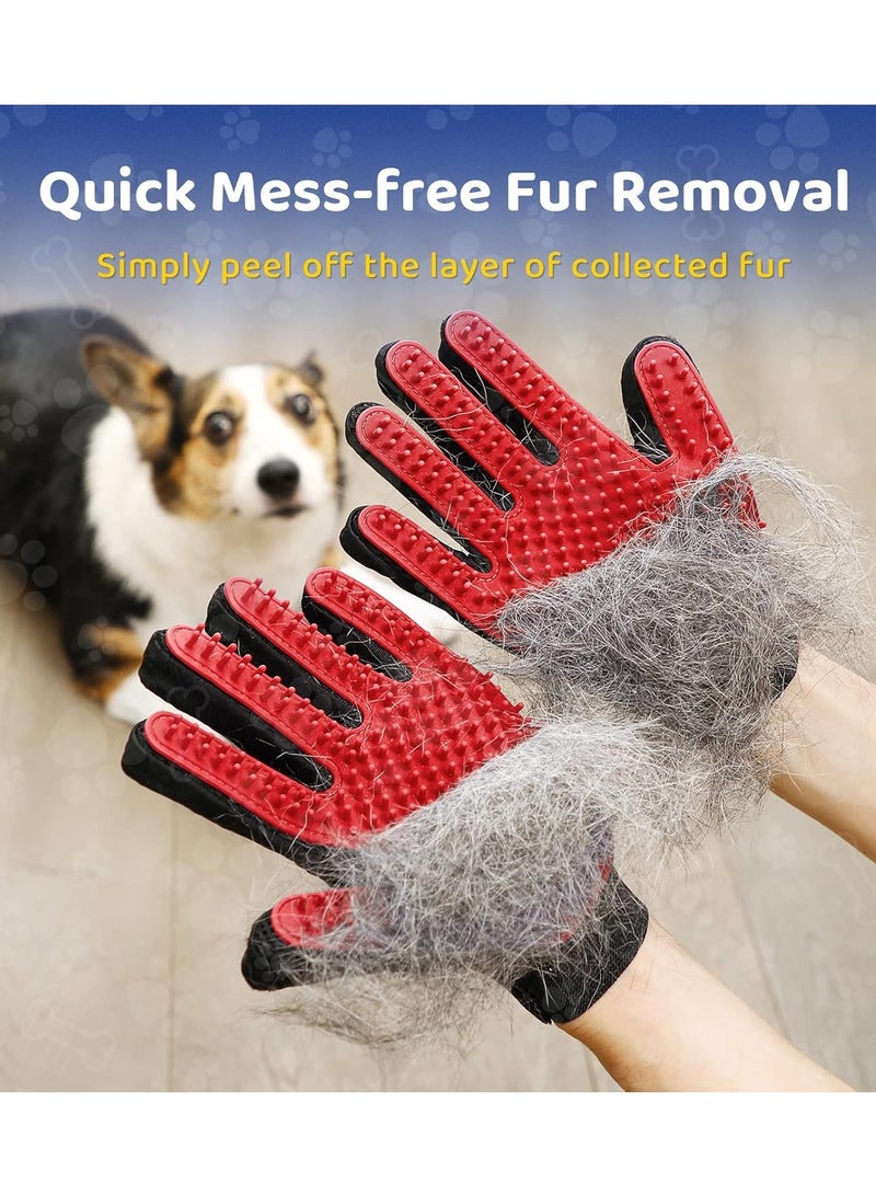 Bukela Pet Grooming Gloves, Upgrade Version with Enhanced 181 Silicone Grooming Tips, Hair Remover Mittens for Dogs & Cats, Bath Brush, 2 Pair  - Image 5