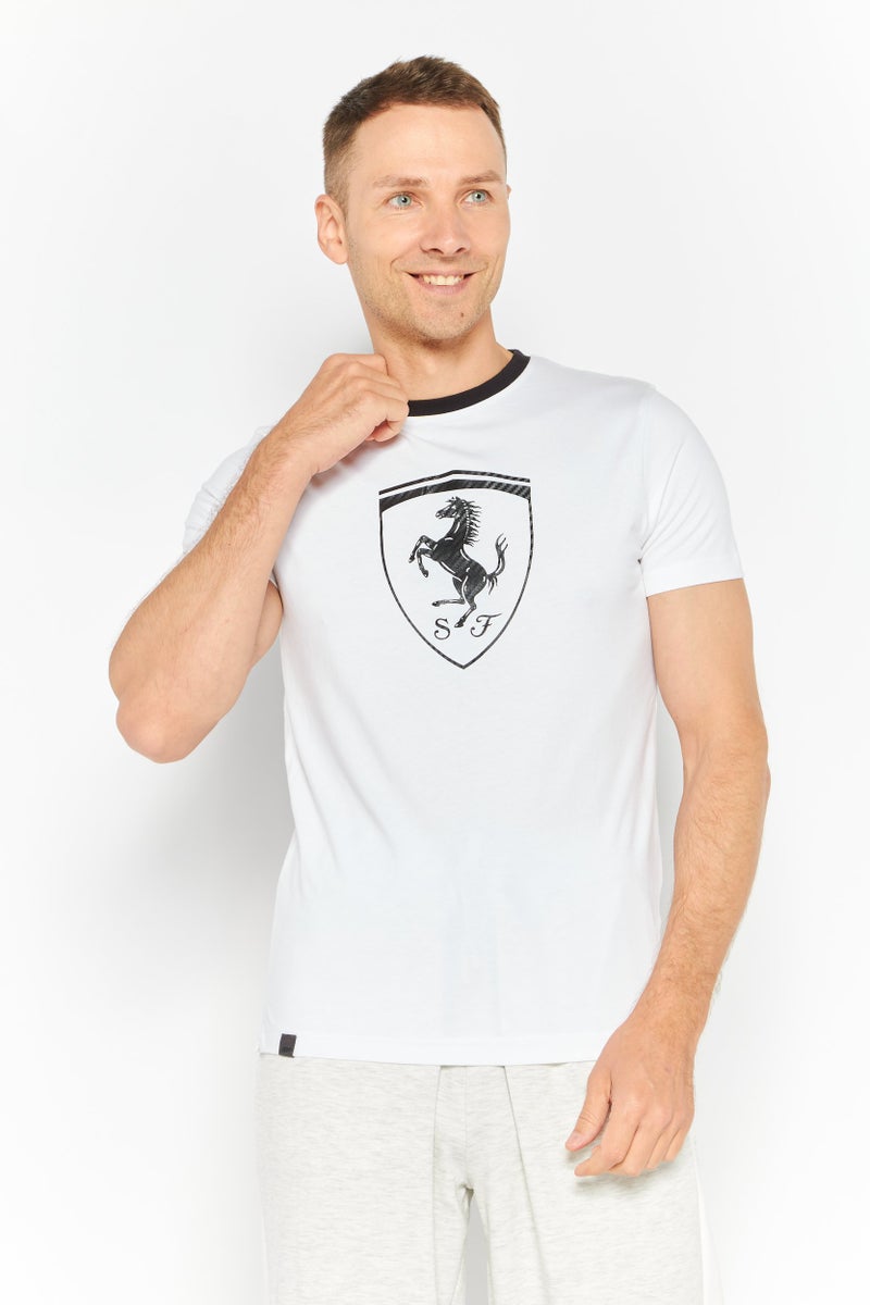 Scuderia Ferrari Men Sport Fit Short Sleeve Outdoor T-Shirts, White/Black - Image 1