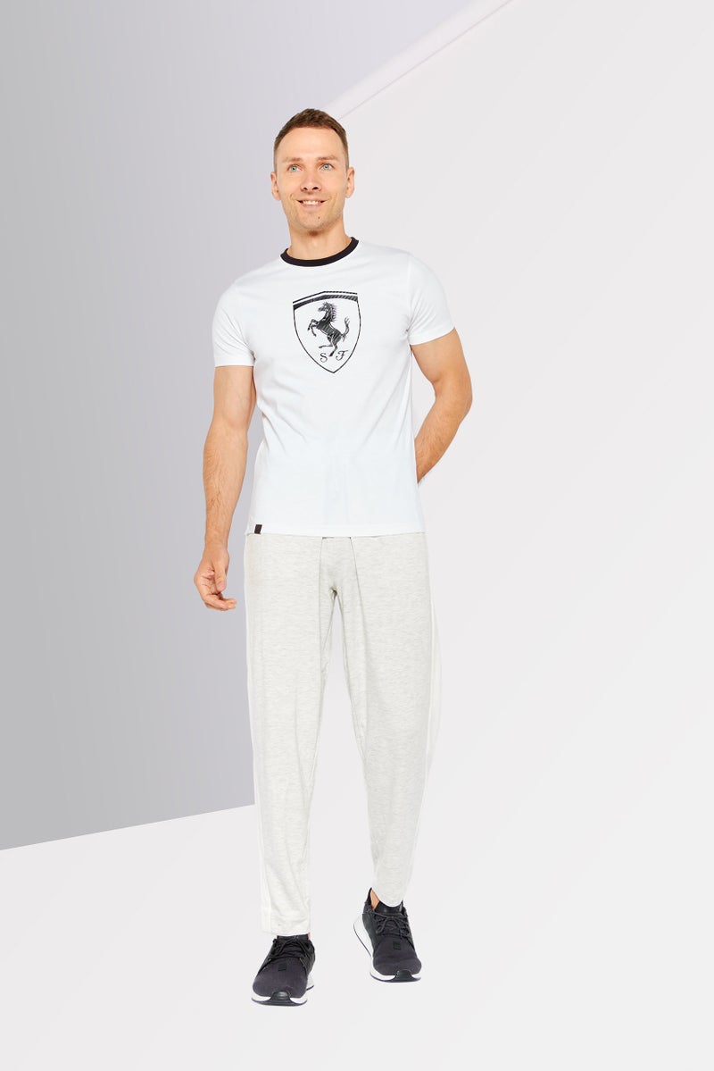 Scuderia Ferrari Men Sport Fit Short Sleeve Outdoor T-Shirts, White/Black - Image 2