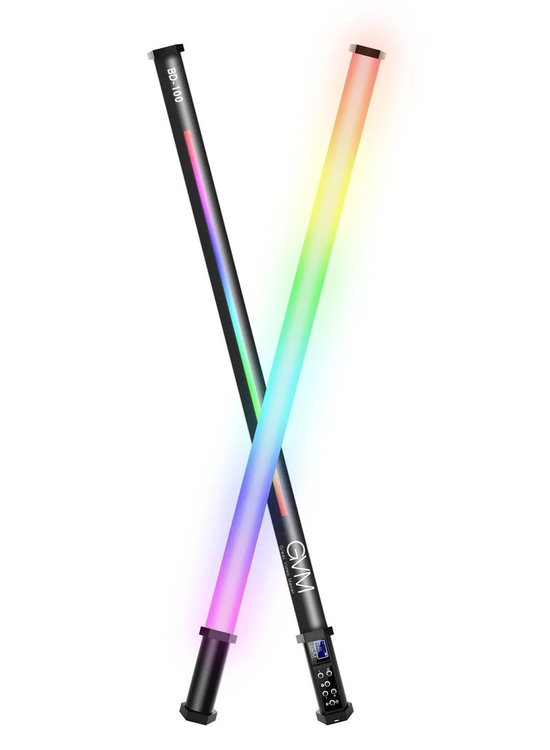 جي في أم طقم إضاءة عصا LED GVM BD-100D-2P RGB + بي-كلر (عدد 2) – قابل للتعديل 3200K–5600K، مؤشر CRI 97+، قابل للتعتيم، إضاءة محمولة للتصوير والفيديو، تحكم لاسلكي عبر التطبيق - Image 1