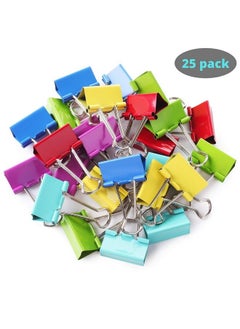 Mr. Pen Binder Clips 1.25 Inch 25 Pack Medium Colored Binder Clips Binder Clips Medium Size Color Binder Clips Clips Paper Clips Binder Clip Clips For Paperwork Office Clips  - Image 4