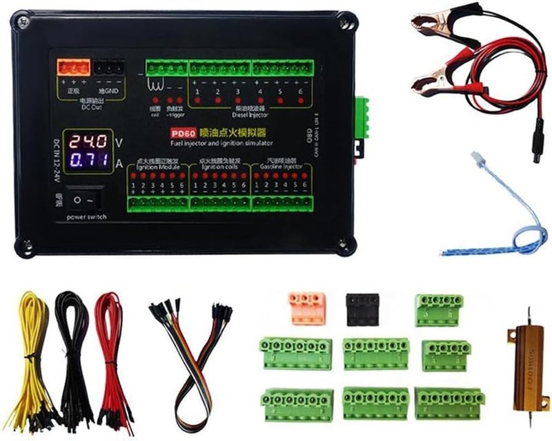 AM PD60 محاكي حقن الوقود والاشتعال، معدات اختبار وحدة التحكم الإلكترونية لمحركات الديزل 12/24 فولت مع مقبس بيانات CAN، أداة إصلاح السيارات - Image 2