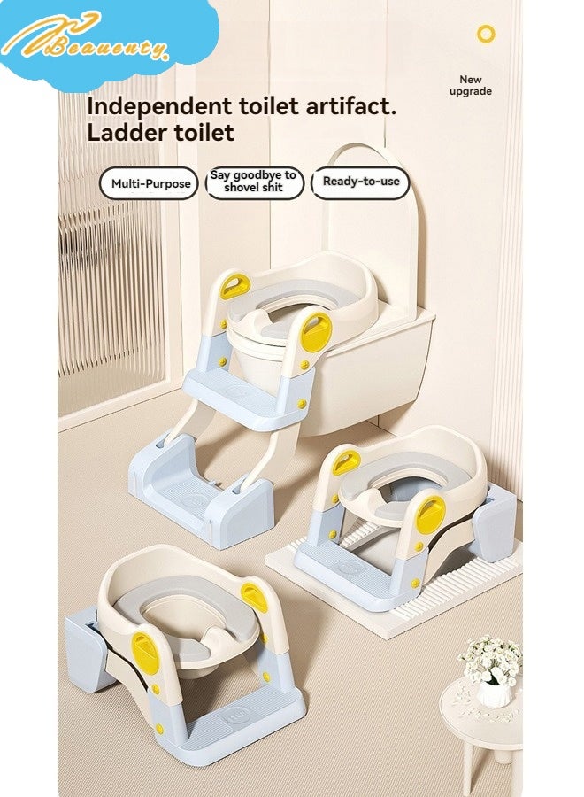 Beauenty Baby Potty Seat, 3-in-1 Toilet Potty Training Seat, Toddlers Potty Training Toilet Seat Boys Girls, Kids Potty Training Seat Step Stool Ladder, Potty Chair with Anti-Slip Pads - Image 1