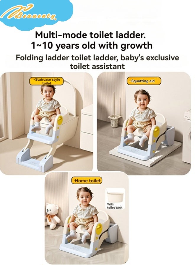 Beauenty Baby Potty Seat, 3-in-1 Toilet Potty Training Seat, Toddlers Potty Training Toilet Seat Boys Girls, Kids Potty Training Seat Step Stool Ladder, Potty Chair with Anti-Slip Pads - Image 3