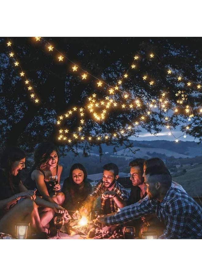 CESOF Christmas Decor Star String Lights, 20 FT 40 LED Battery Operated Twinkle Lights Warm White Cute Hanging Star Fairy Light for Bedroom Room Office Home Camper Indoor Outdoor Xmas Tree Decorations - Image 5